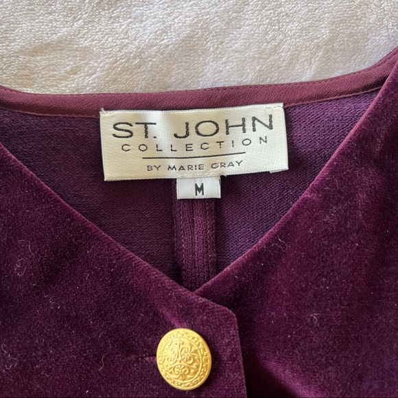 Vintage St. John Collection Marie Gray Wool Blend Vest Blazer - Picture 3 of 7